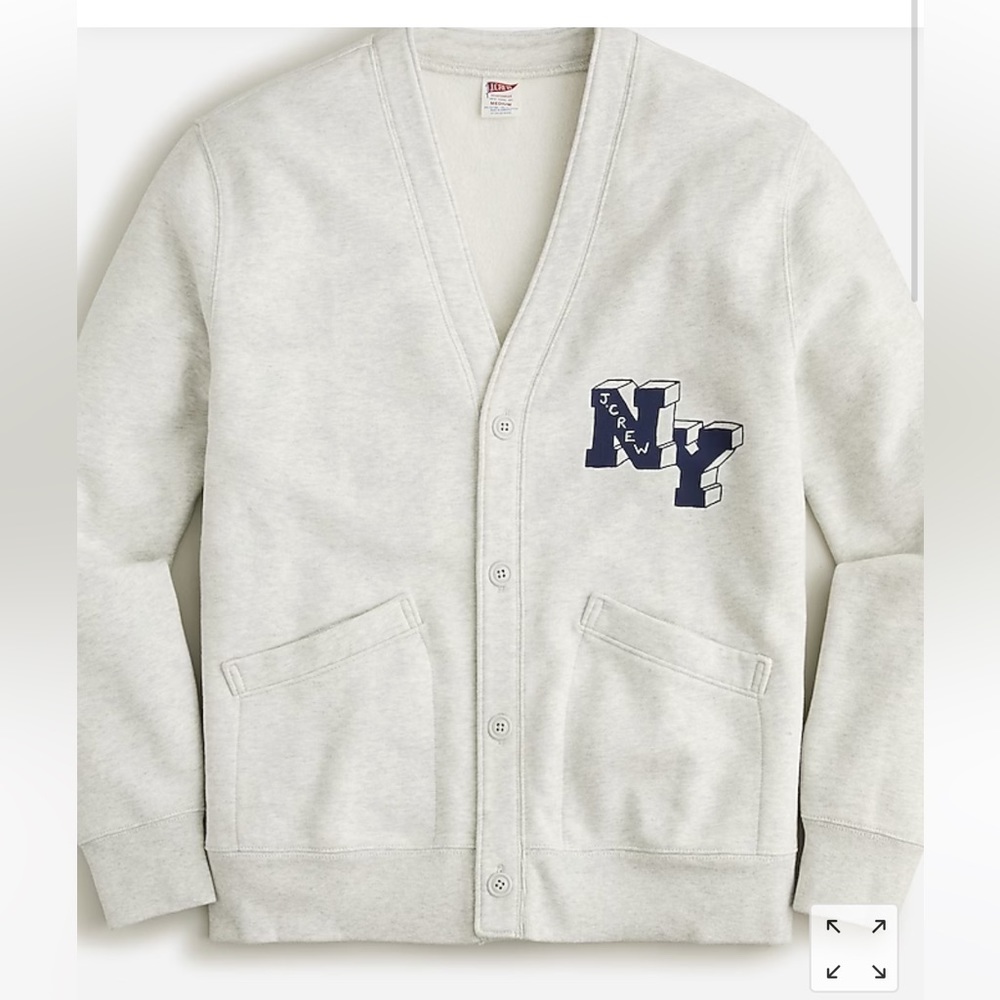 NWT - J. Crew Heritage Fleece Cardigan - Large